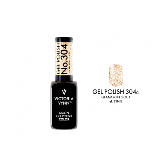 GEL POLISH 304 Glamor in Gold Hybrid nail polish 8ml - Victoria Vynn - Hudpleiegrossisten