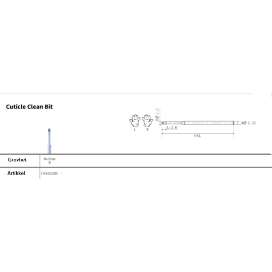Cuticle clean bit Medium - Bor/Fresere - Hudpleiegrossisten