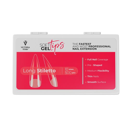 Soft Gel Tips  Long stiletto