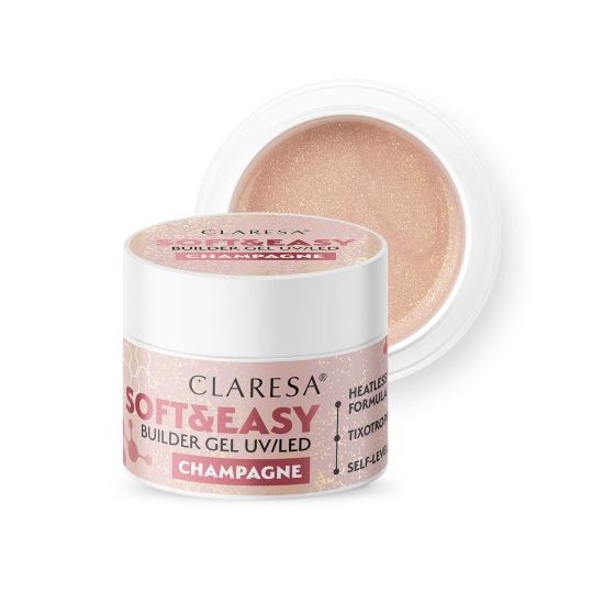 CLARESA BUILDER GEL SOFT&EASY BUILDER GEL PINK CHAMPAGNE 90G