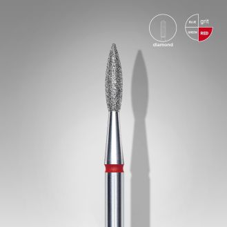 Staleks Neglebor Diamant "pointed flame" Rød 2,1 mm/8 mm 