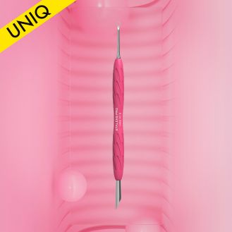 Manicure pusher Gummy with silicone handle UNIQ 11 TYPE 2 (beveled and loop pusher)