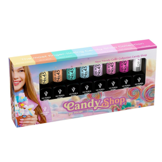 8 PACK CANDY SHOP 452-458 + GEL POLISH TOP IT No Wipe
