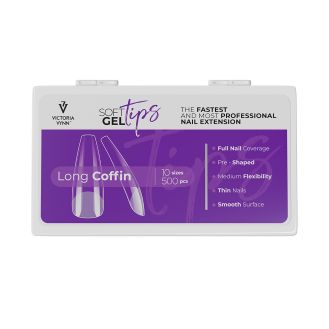 Soft Gel Tips Long Coffin