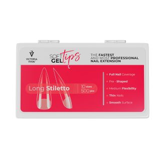 Soft Gel Tips  Long stiletto