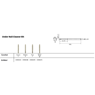 Under nail cleaner bit - Bor/Fresere